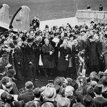 Neville Chamberlain with his famous piece of paper, Heston Aerodrome, 30 September 1938 (source Imperial War Museum)