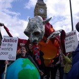 The Put People First march in London on 28 March 2009, by the Houses of Parliament (picture World Development Movement)